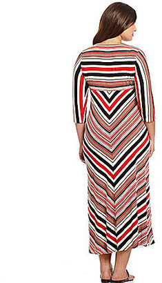 Calvin Klein Woman Mitered-Stripe Maxi Dress