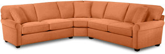 Asstd National Brand Fabric Possibilities Roll-Arm 3-pc. Right-Arm Loveseat Sectional with Sleeper
