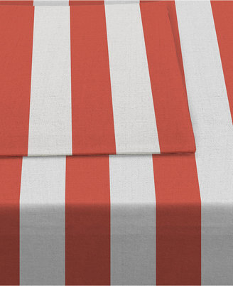 Waverly Cabana Stripe Coral Indoor/Outdoor Table Linens Collection