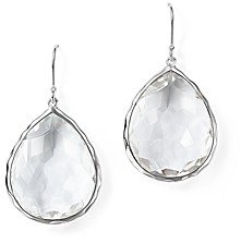 Ippolita Sterling Silver Rock Candy Large Teardrop Earrings in Clear Quartz