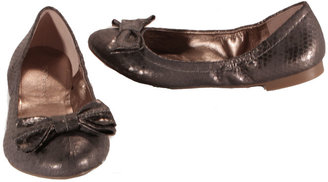 BCBGeneration BCBG Laurel Womens Gold or Gun Metal Silver Snake Bow Flats Shoes