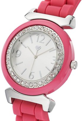 Love Label Ladies Pink and Silver Silicon Strap Sports Watch
