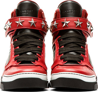 Givenchy Black & Red Star Tyson High-Top Sneakers