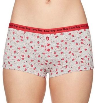 Debenhams Grey 'love bug' lady bird printed cotton boxer shorts