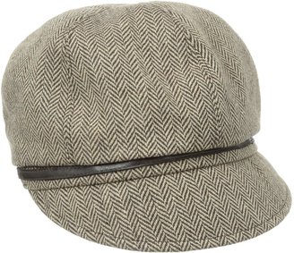 San Diego Hat Company Women's Belted Herringbone Newsboy Hat