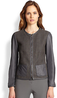 Armani Collezioni Hand-Woven Nappa Leather Jacket