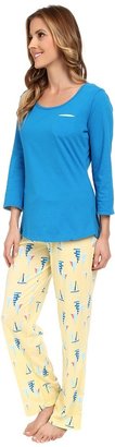 Jockey Mystic Bay L/S Top w/ Sailboats Printed Pant Pajama Set