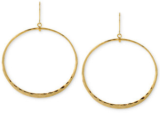 Robert Lee Morris Soho Gold-Tone Hammered Circle Drop Earrings