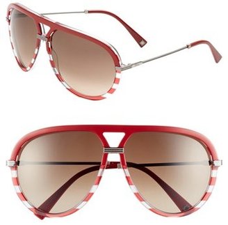 Christian Dior 'Croisette 2' Aviator Sunglasses Red Crystal One Size