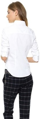 Band Of Outsiders Pique Cropped Sleeve Shirt