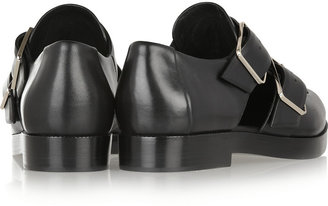 Alexander Wang Double monk-strap cutout leather loafers