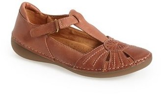 Naturalizer 'Kelly' Leather T-Strap Flat