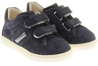Tod's Boys Navy Suede Velcro Strap Trainers