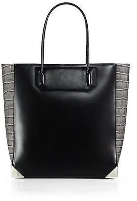 Alexander Wang Prisma Contrast Embossed Leather Tote/Silvertone