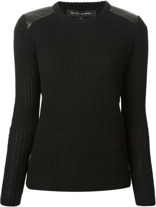 Ralph Lauren Black lambskin detail sweater