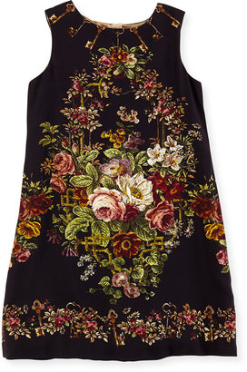 Dolce & Gabbana Rose Tapestry-Print Shift Dress, Girls' 8-12