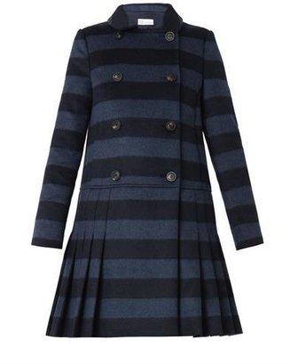 RED Valentino Striped wool-blend pleated coat