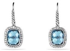 David Yurman Noblesse Drop Earrings with Blue Topaz and Diamonds