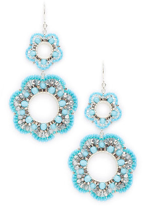 Miguel Ases Turquoise & Silver Drop Earrings