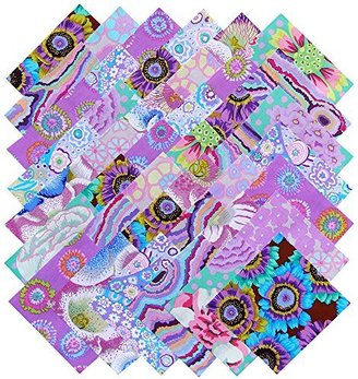 Westminster Kaffe Fassett LOVELY LAVENDER Precut 5-inch Fabric Quilting Cotton Squares Charm Pack Assortment Fibers