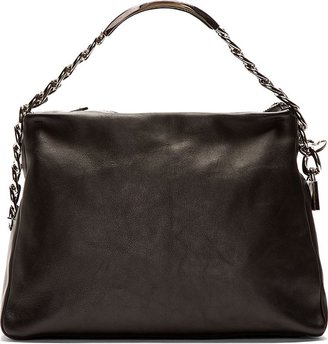 Maison Martin Margiela 7812 Maison Martin Margiela Black Leather Chain Detail Shoulder Bag