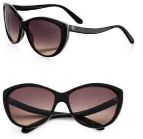 Alexander McQueen Two-Tone Plastic Cat's-Eye Sunglasses