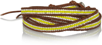 Chan Luu Leather and resin five wrap bracelet