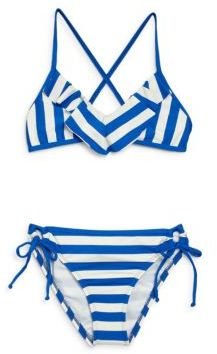 Ella Moss Girl's Two-Piece Striped Bikini Set