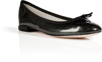 Repetto Metallic Leather Ballet Flats in Black