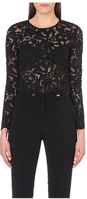 Sandro Long-sleeved woven lace top