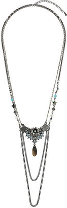 Topshop Pastel blue stone multi row necklace