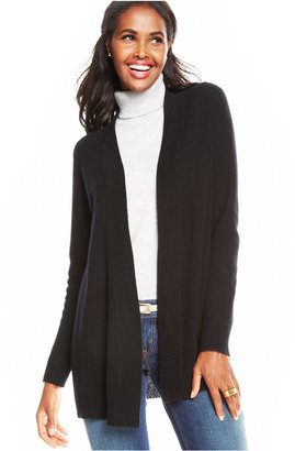 Charter Club Petite Open-Front Cashmere Duster Cardigan