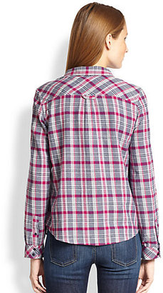 Joie Michaela Plaid Cotton Flannel Shirt