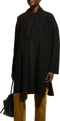 Eileen Fisher Lightweight Shawl-Collar Wool Coat