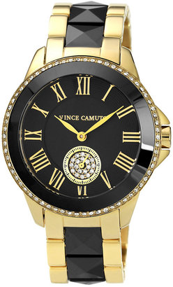 Vince Camuto Watch, Women's Black Ceramic and Gold-Tone Stainless Steel Bracelet 38mm VC-5046BKGB