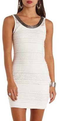 Charlotte Russe Beaded Lace Bodycon Dress