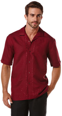 Cubavera Short Sleeve L-Shape Embroidered Shirt