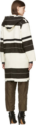 Isabel Marant Ecru & Brown Wool Adil Blanket Coat