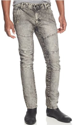 Rogue State Slim-Fit Faded Wash Moto Jeans
