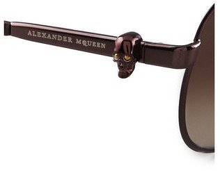Alexander McQueen Metal Aviators with Skull