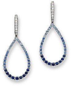 Bloomingdale's Sapphire and Diamond Ombre Teardrop Earrings in 14K White Gold - 100% Exclusive