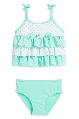 Little Me 'Mixed Dot' Two-Piece Swimsuit (Baby Girls)