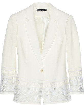 Elizabeth and James Hazel embroidered linen-blend blazer