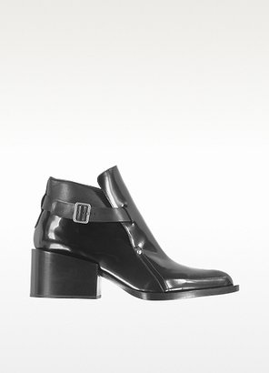 Jil Sander Black Leather Ankle Boot Moccasins