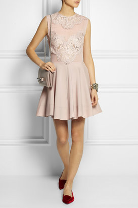 Lover Vee Vee guipure lace, silk-chiffon and crepe dress