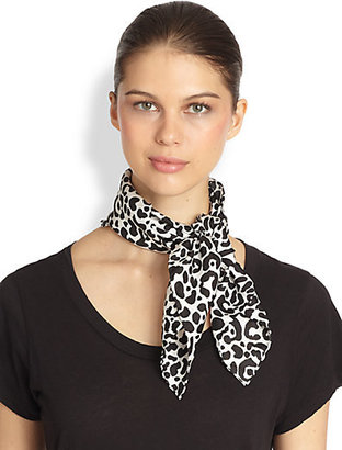 Saks Fifth Avenue Mantero for Leopard Spot Silk Scarf