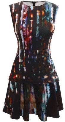 McQ Blurry Lights Print Mini Dress