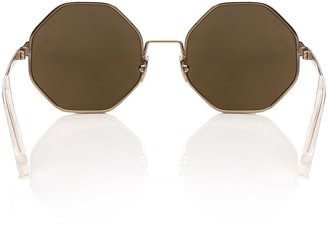 Cutler and Gross Rose Gold Octagonal Sunglasses