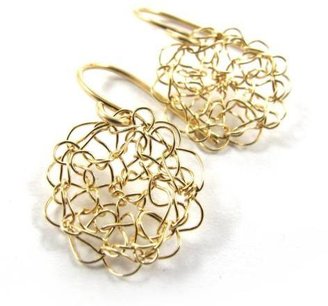 Sari Glassman Golden Lace Earrings - Knitted Earrings - 14k GF from Boticca