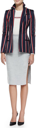 Altuzarra Asymmetric-Slit Iconic Pencil Skirt, Gray